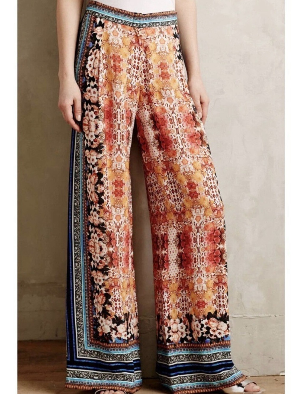 Ranna Gill Boho Hippie Airy Samaire Floral Multiprint Multicolor Pants